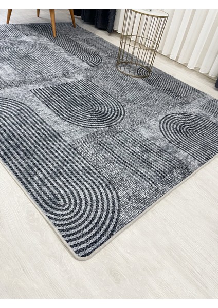 Gri Jüt Görünümlü Modern Halı