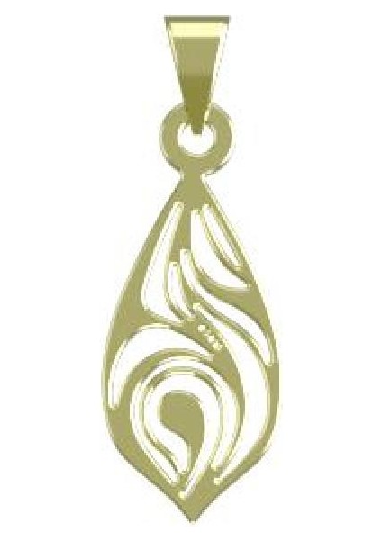 14 Ayar Altın Gözyaşı Damlası Kolye Ucu 0.5 Gr, KC10484 Kodlu