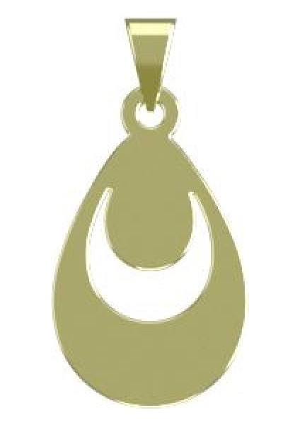 14 Ayar Altın Gözyaşı Damlası Kolye Ucu 0.5 Gr, KC10662 Kodlu