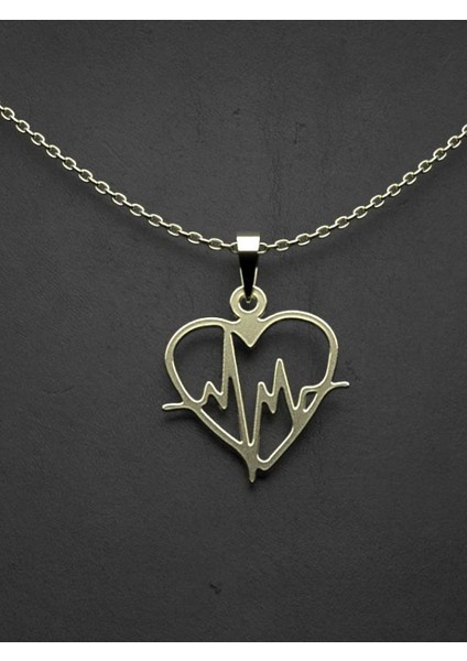 14 Ayar Altın Kalp ve Nabız Kolye Ucu 0.5 Gr, KC11433 Kodlu
