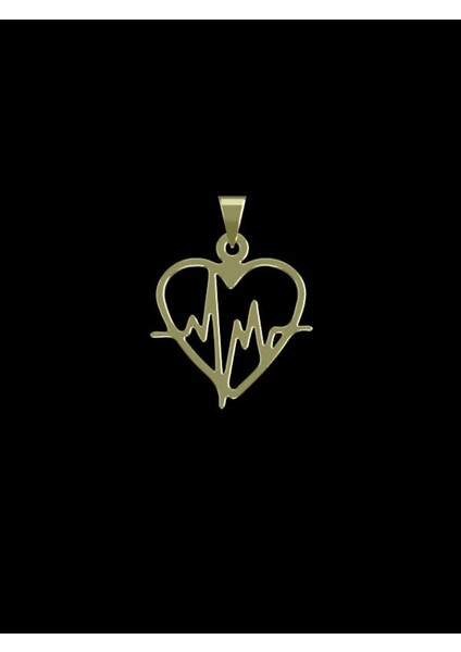 14 Ayar Altın Kalp ve Nabız Kolye Ucu 0.5 Gr, KC11433 Kodlu