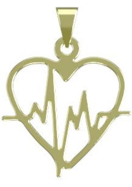 14 Ayar Altın Kalp ve Nabız Kolye Ucu 0.5 Gr, KC11433 Kodlu
