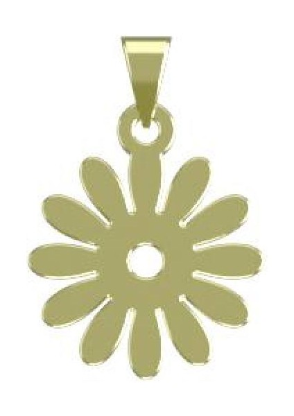 14 Ayar Altın Çiçek Kolye Ucu 0.5 Gr, KC12529 Kodlu