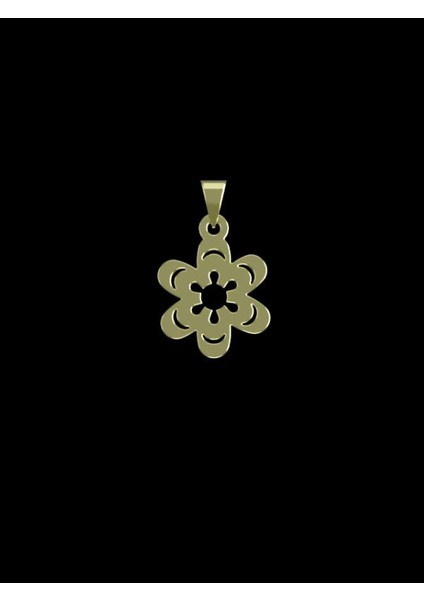14 Ayar Altın Çiçek Kolye Ucu 0.5 Gr, KC13104 Kodlu
