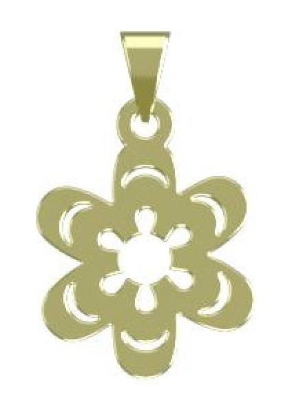 14 Ayar Altın Çiçek Kolye Ucu 0.5 Gr, KC13104 Kodlu