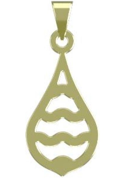 14 Ayar Altın Gözyaşı Damlası Kolye Ucu 0.5 Gr, KC11334 Kodlu
