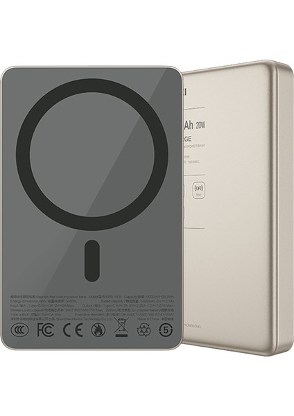 RPB-W36 Ultra Ince Pd 20W Hızlı Şarj Özellikli Wireless Powerbank 15W 10000MAH Gold modelleri