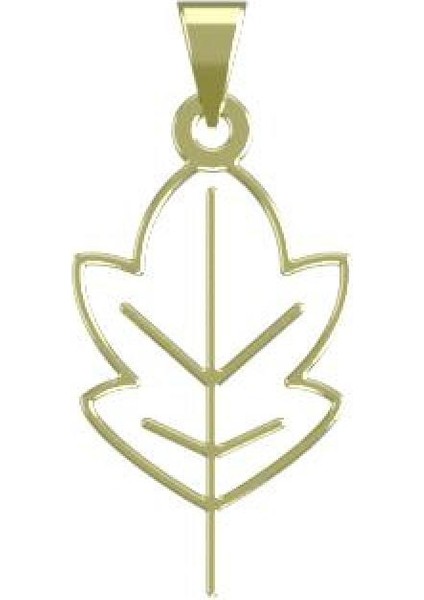 14 Ayar Altın Yaprak Kolye Ucu 0.5 Gr, KC15880 Kodlu