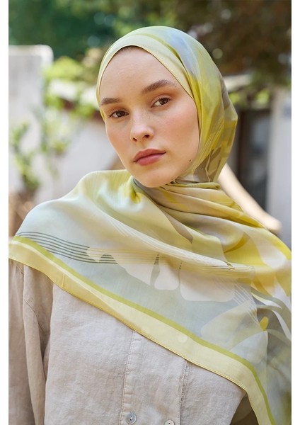 Sarı Ed Scarf Inspired Volen Desen Şal