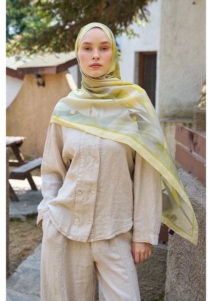Sarı Ed Scarf Inspired Volen Desen Şal fiyatları