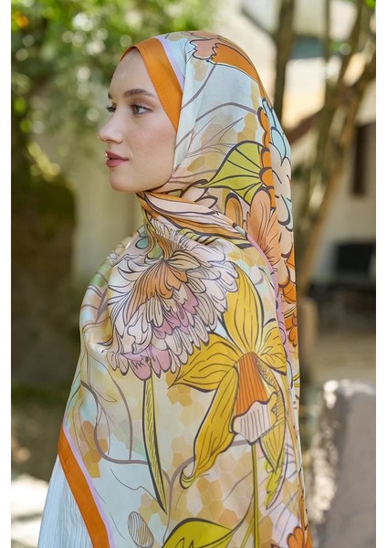 Turuncu Ed Scarf Inspired Velarose Desen Şal modelleri