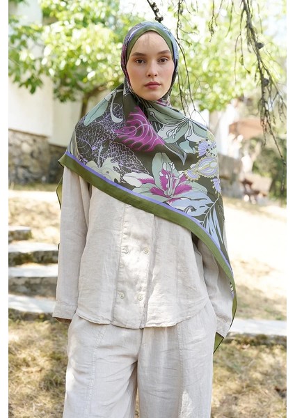 Haki Ed Scarf Inspired Fierra Desen Şal modelleri
