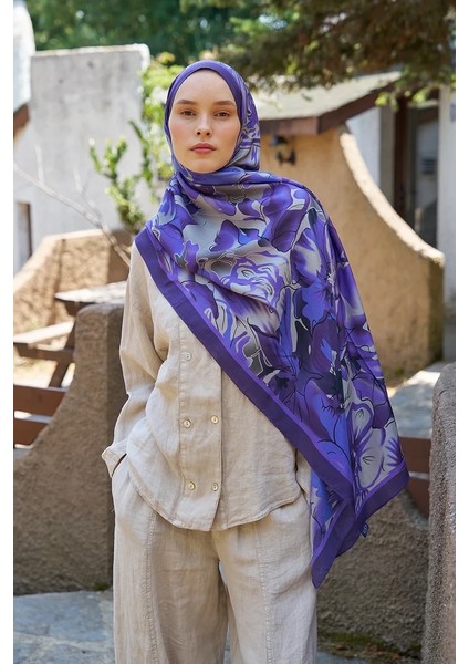 Mor Ed Scarf Inspired Limerence Desen Şal fırsatları