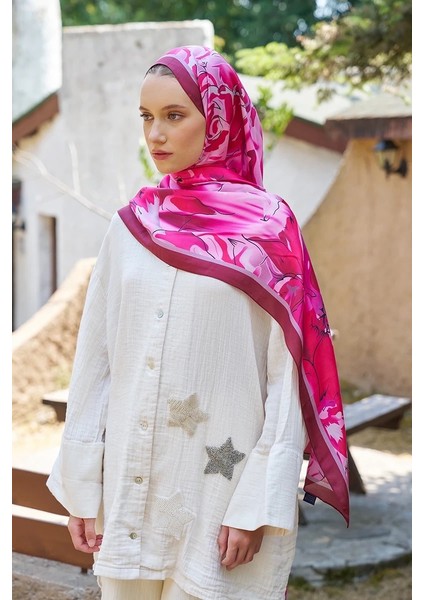 Pembe Ed Scarf Inspired Limerence Desen Şal fırsatları