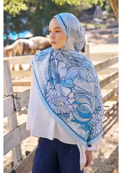 Mavi Ed Scarf Inspired Velarose Desen Şal modelleri