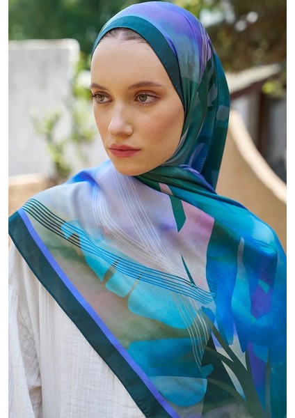 Zümrüt Yeşili Ed Scarf Inspired Volen Desen Şal modelleri