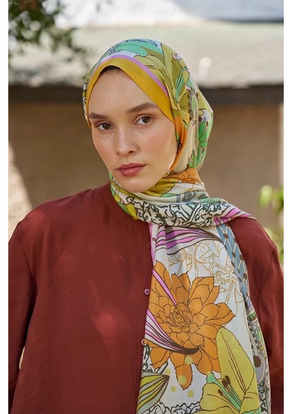 Turuncu Ed Scarf Inspired Fierra Desen Şal