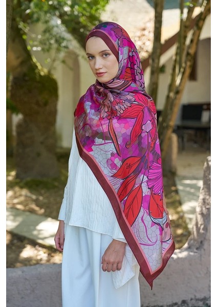 Bordo Ed Scarf Inspired Velarose Desen Şal