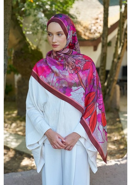 Bordo Ed Scarf Inspired Velarose Desen Şal modelleri