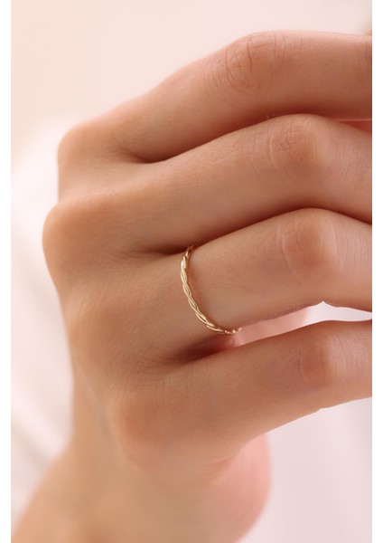 14 Ayar Minimal Sarmal Altın Yüzük fiyatları