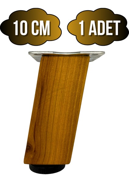 Kale Eğimli Ayarlı Ahşap Ayak Mobilya Masa ve Dolap Ayağı(Kiraz)(Kiraz Ağacı)