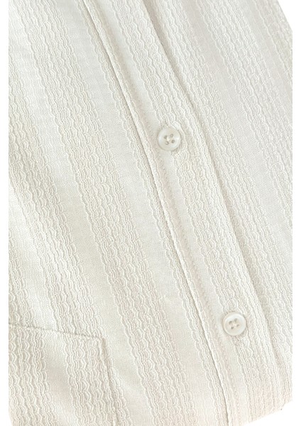 Erkek Gömlek Krem Likralı Uzun Kollu Cepli Rahat Kalıp Dökümlü Pamuklu Günlük Şık Model fırsatları