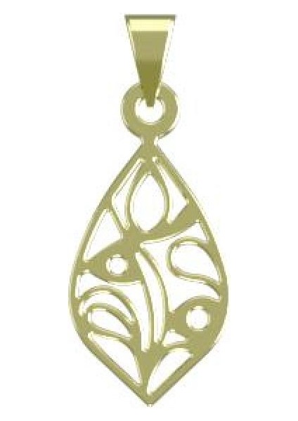 14 Ayar Altın Gözyaşı Damlası Kolye Ucu 0.5 Gr, KC10493 Kodlu