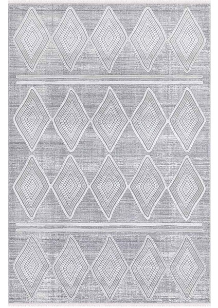 Dalida 3212A Yumuşak Dokulu Iskandinav Desenli Gri Krem Salon, Mutfak, Oturma, Çocuk Oda Halısı