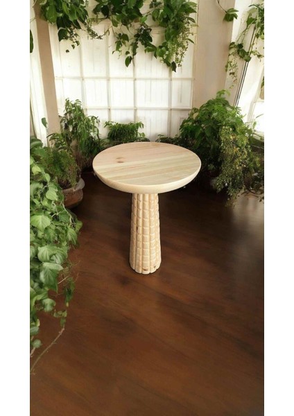 Naturel Renk Doğal Ahşap Tekli Mantar Sehpa -Wooden Coffee Table fiyatları