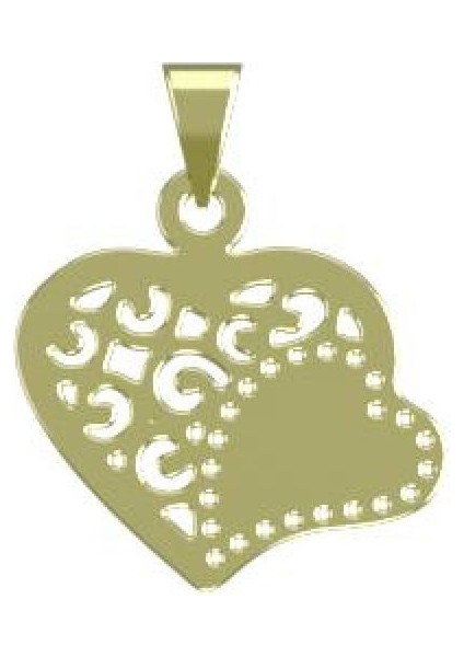 14 Ayar Altın Kalp Kolye Ucu 0.5 Gr, KC11553 Kodlu