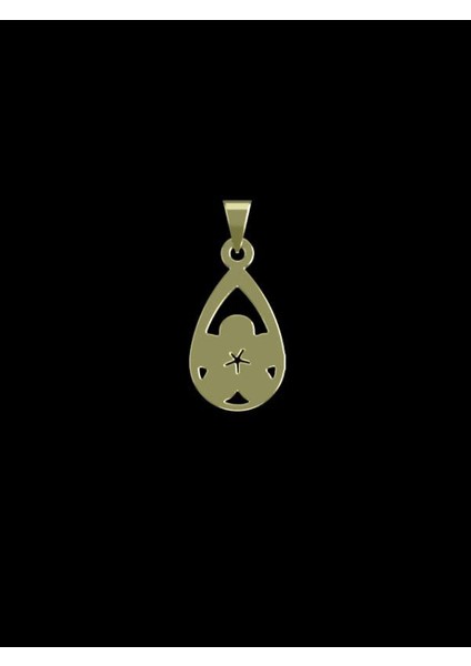 14 Ayar Altın Gözyaşı Damlası Kolye Ucu 0.5 Gr, KC11696 Kodlu