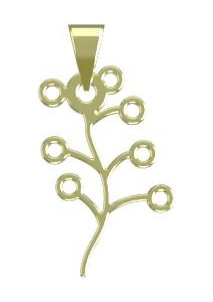 14 Ayar Altın Yaprak Kolye Ucu 0.5 Gr, KC15970 Kodlu