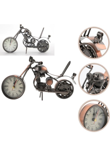 Dekoratif Metal Motorsiklet Saat – Saat Mekanizması Ön Tekerlek Içinde, Bilya Tekerlekli, 21X12 Cm, Aaa Pilli modelleri