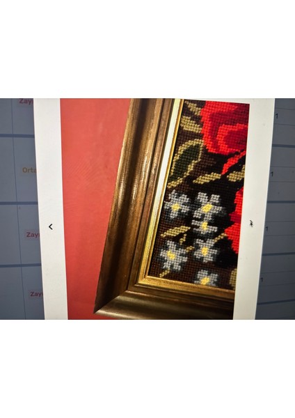Ahşap Çerçeveli Goblen Tablo 55 cm 47 cm Ölçülerinde fiyatları