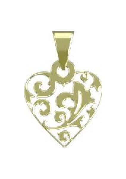 14 Ayar Altın Kalp Kolye Ucu 0.5 Gr, KC10293 Kodlu