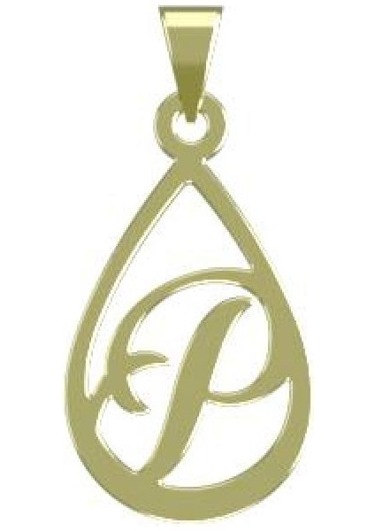 14 Ayar Altın P Harfi Kolye Ucu 0.5 Gr, KC11239 Kodlu