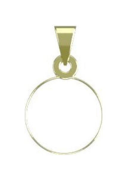 14 Ayar Altın Daire Kolye Ucu 0.5 Gr, KC13015 Kodlu