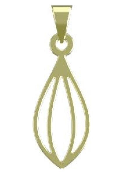 14 Ayar Altın Gözyaşı Damlası Kolye Ucu 0.5 Gr, KC12759 Kodlu