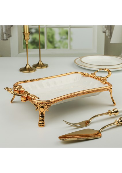 Elegance Dikd.sunum Tabak Gold 36 cm