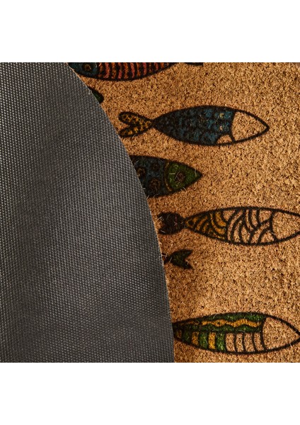 Koko Fish Yarım Ay Kapı Önü Paspası - Renkli - 45X75 cm modelleri