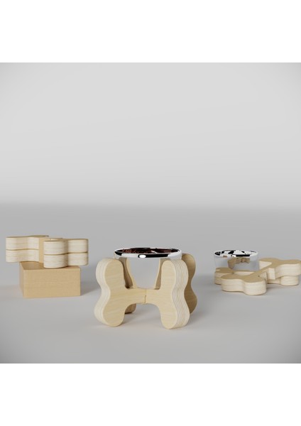 Mama Kabı Standı – Kedi ve Köpekler Için Ergonomik Yemek Kabı Yükseltici - Modüler Tasarım