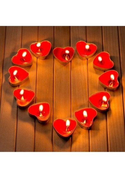 Kırmızı Kalpli Tealight Mum, Sevgiliye Güzel Bir Hediye, Yıldönümü ve Evlilik Teklifi