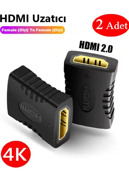 HDMI Kablo Uzatma Ekleme Aparatı Konnektör Dişi/dişi Birleştirir Ek Yapar 4K 1080P (2 Adet) fiyatları