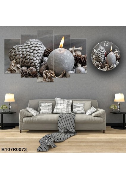 Çok Renkli Tablo ve Saat Seti, Ev ve Ofis Dekorasyonu Için Harika Uyum