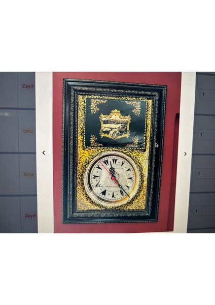 46 cm x 33 cm Ölçülerinde Istanbul Galata Görselli Osmanlıca Rakamlı Pilli Duvar Saati fırsatları