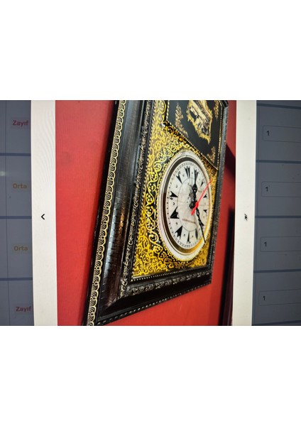 46 cm x 33 cm Ölçülerinde Istanbul Galata Görselli Osmanlıca Rakamlı Pilli Duvar Saati