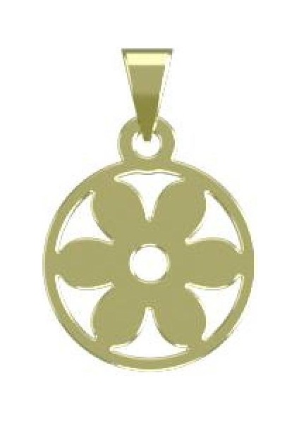 14 Ayar Altın Çiçek Kolye Ucu 0.5 Gr, KC10979 Kodlu