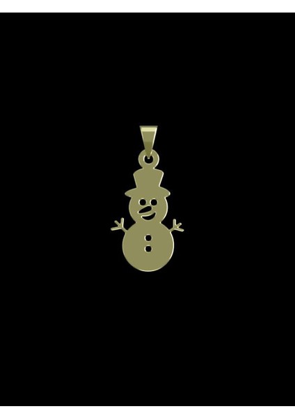 14 Ayar Altın Kardan Adam Kolye Ucu 0.5 Gr, KC13628 Kodlu