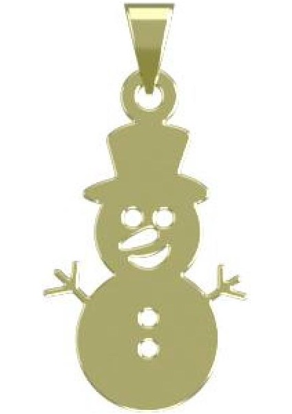 14 Ayar Altın Kardan Adam Kolye Ucu 0.5 Gr, KC13628 Kodlu