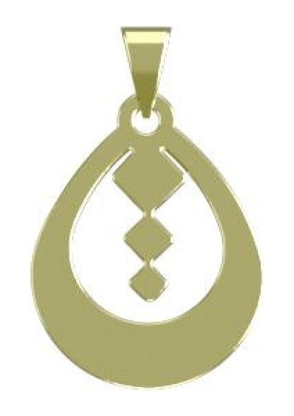 14 Ayar Altın Gözyaşı Damlası Kolye Ucu 0.5 Gr, KC11857 Kodlu